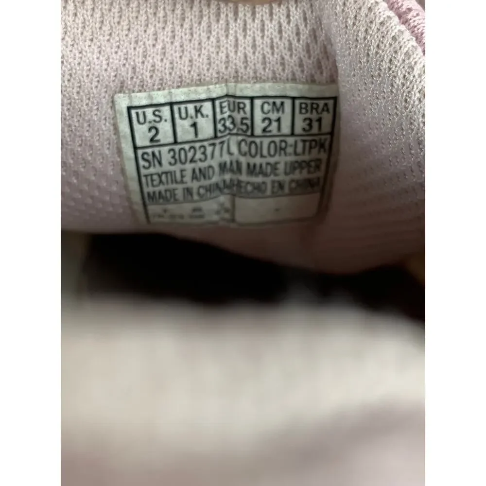 Skechers Microspec Max Light Pink Sneakers Elastic Laces Youth Size 2